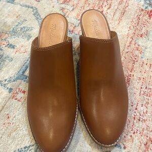 Madewell Brown Leather Mules - six 7.5 New In Box!